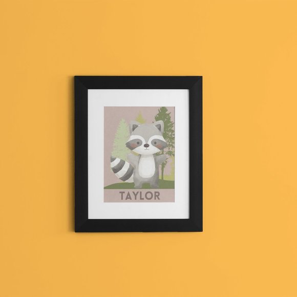 Customizable Nursery Wall Art, Personalized and Your Choice of Animal, 8x10 - Picture 9 of 16